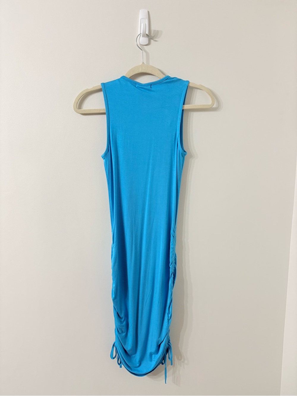AVEC LES FILLES NWT Blue Ruched Bodycon Dress Coastal Resort Party Chic Travel - Picture 4 of 5